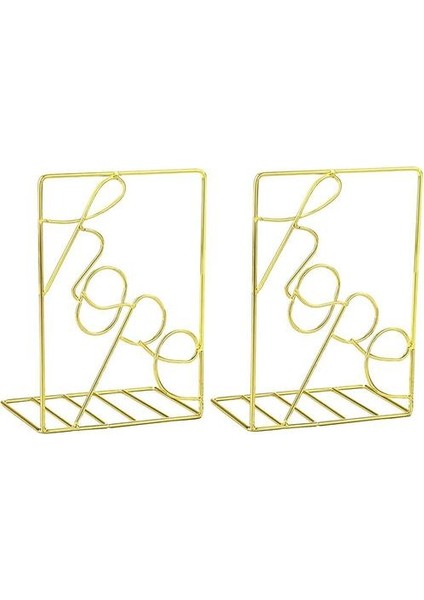 Raflar Için Bookends, Dekoratif Metal Kitap Uçları, Umut Tasarım Kitap Tıpaları, Dekoratif Kitaplar Desteği | (Yurt Dışından)