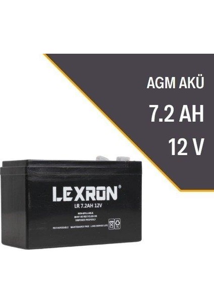 7.2 Ah Amper 12 V Volt Kuru Tip Agm Akü