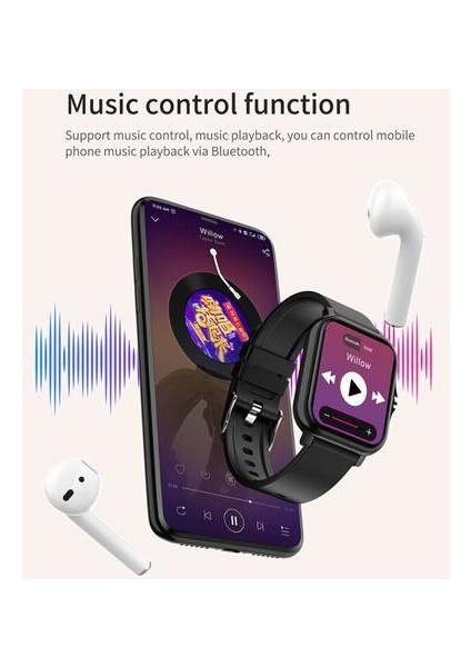 Erkekler Kadınlar Için Akıllı Izle 1.69 Inç Tam Dokunmatik Ekran Spor Çok Spor Modu Izci Kalp Hızı Uyku Monitörü | Akıllı Saatler (Siyah) (Yurt Dışından)