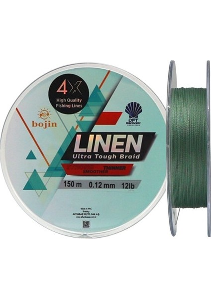 Bojin 4x Linen Ip Misina 150M Yeşil 0.10MM