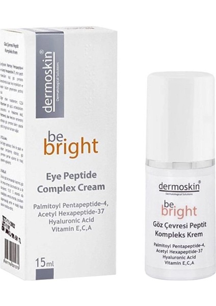 Dermoskin Be Bright Göz Çevresi Peptit Kompleks Krem 15 ml (MIAD:02/2025)