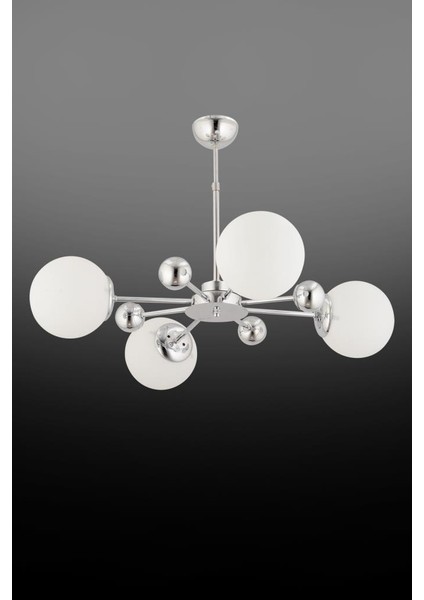 Istanbul Avize Nairobi 4'lü Gümüş Beyaz Glop Camlı Avize fiyatları