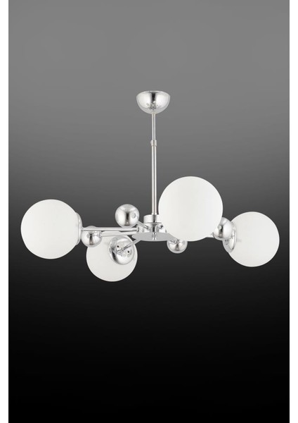 Istanbul Avize Nairobi 4'lü Gümüş Beyaz Glop Camlı Avize modelleri