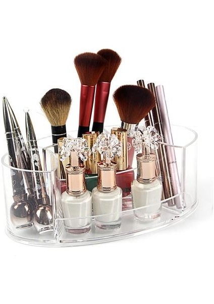 Dresser Şeffaf Kozmetik Saklama Kutusu Akrilik Makyaj Ajanda Oje Makyaj ve Fırça Plastik Depolama Konteyner | Saklama Kutuları ve bidon (Yurt Dışından)