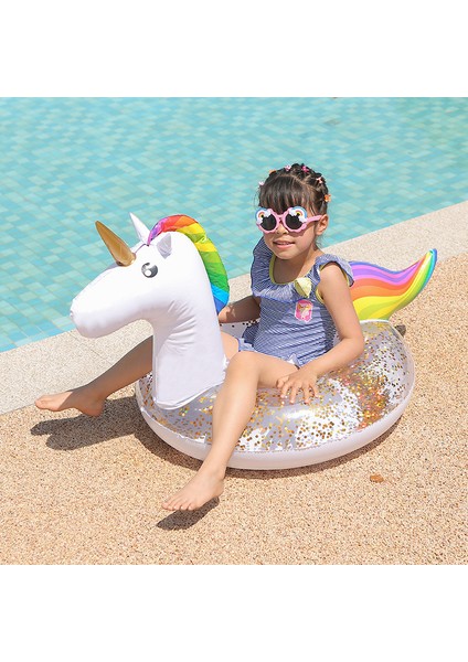 Çocuk Unicorn Şişme Deniz Yüzük 100CM(Yurt Dışından)