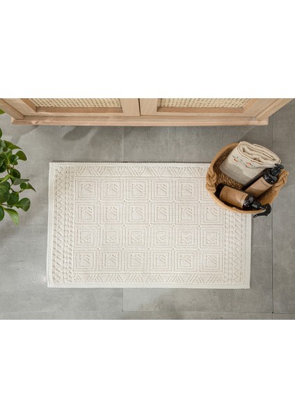 Shabby Pamuklu Kilim 50 x 80 cm Beyaz