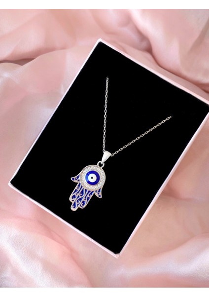 Alâ Silver Jewellery Fatma'nın Eli Nazar Boncuğu 925 Ayar Gümüş Kolye