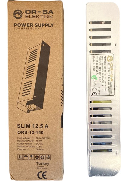 Elektrik LED Trafosu Slim Serıes 150 Watt Slım 12.5A ORS-12-150