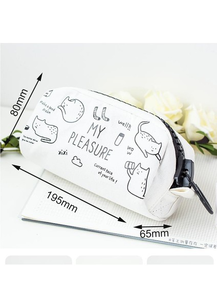 Büyük Fermuarlı Kalem Kutusu - Beyaz (Yurt Dışından) fiyatları