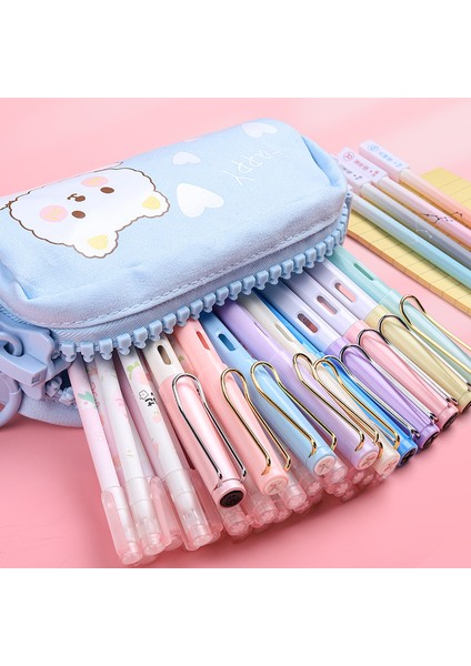 Büyük Fermuarlı Kalem Kutusu - Beyaz (Yurt Dışından) fırsatları