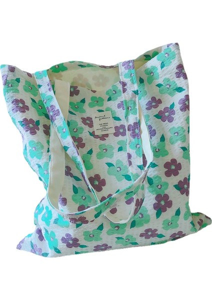 Çiçekli Öğrenci Günlük Omuz Çantası - Yeşil (Yurt Dışından)