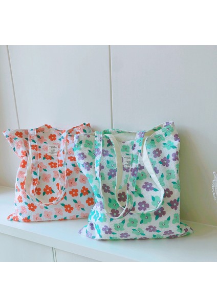 Çiçekli Öğrenci Günlük Omuz Çantası - Yeşil (Yurt Dışından) fırsatları