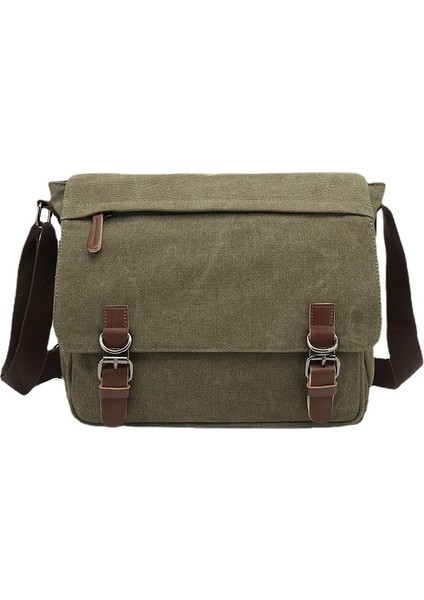Vintage Kanvas Omuz Çapraz Askılı Çanta - Yeşil (Yurt Dışından)