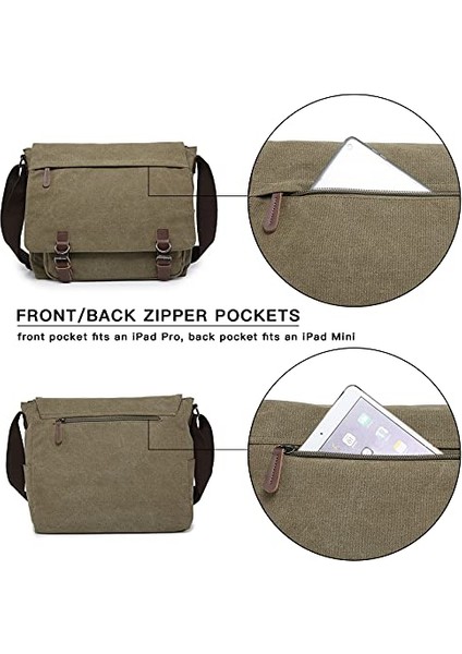 Vintage Kanvas Omuz Çapraz Askılı Çanta - Yeşil (Yurt Dışından) fırsatları