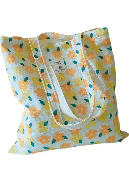 Çiçekli Öğrenci Günlük Omuz Çantası - Sarı (Yurt Dışından)