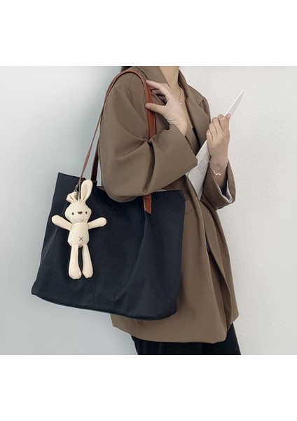 Düz Renk Naylon Kanvas Omuz Çantası - Mavi (Yurt Dışından) fırsatları