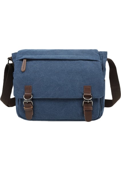 Vintage Kanvas Omuz Çapraz Askılı Çanta - Mavi (Yurt Dışından)