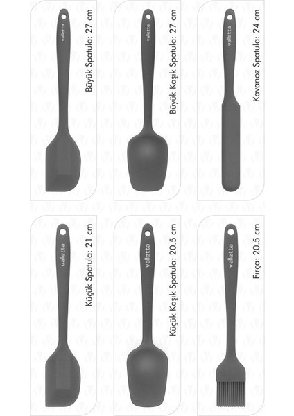 Drongo 6'lı Spatula Set Gri