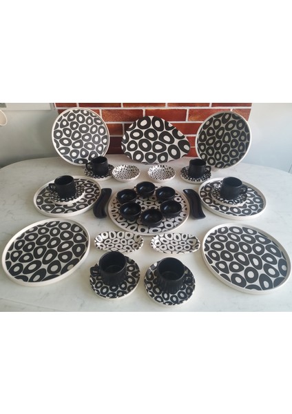 Black&white 32 Parça Kahvaltı Takımı