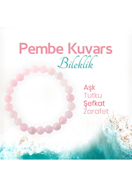 Osmanlı Doğaltaş Pembe Kuvars Doğaltaş Bileklik 8 Mm, B995