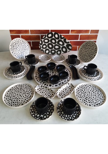 Black & White 32 Parça Kahvaltı Takımı