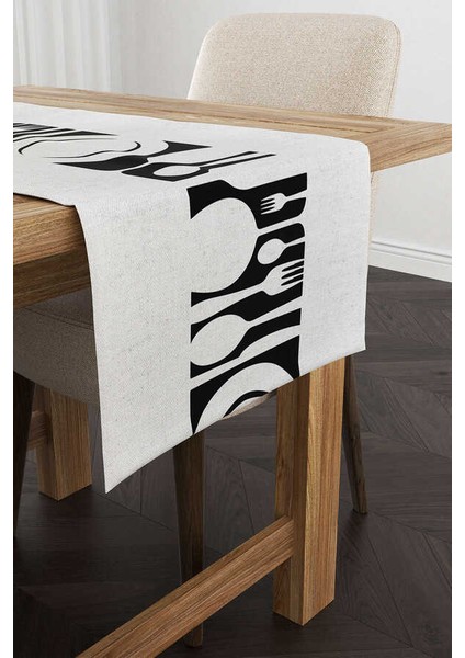 Gri Siyah Modern Dekoratif Desenli Dijital Baskılı Runner CGH1114-RN