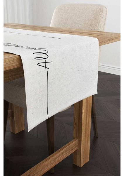 Gri Siyah Modern All You Need Is Love Yazılı Dijital Baskılı Runner CGH1118-RN