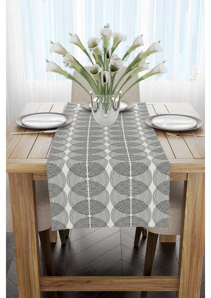 Krem Siyah Bohem Iskandinav Desenli Dijital Baskılı Runner CGH1214-RN fiyatları