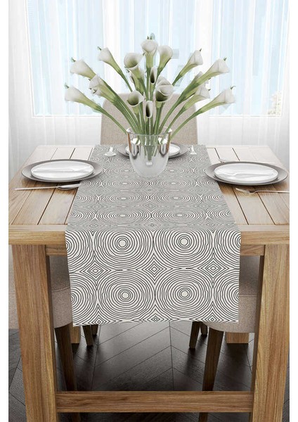 Krem Siyah Bohem Iskandinav Desenli Dijital Baskılı Runner CGH1224-RN fiyatları