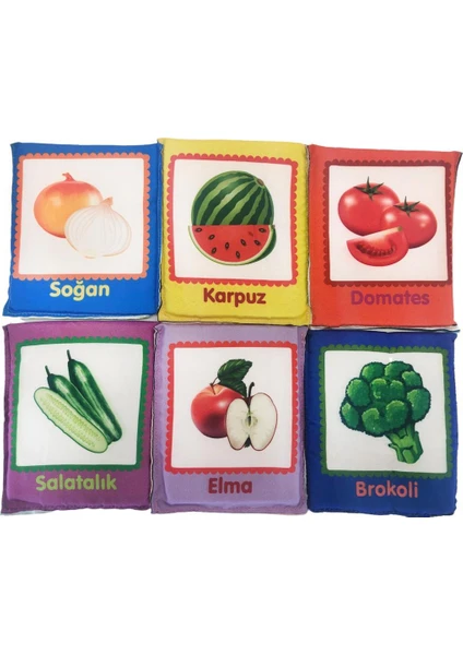 Birlik Oyuncak Babycim Eğitici Meyveler & Sebzeler Soft Kartları (6 Parçalı)