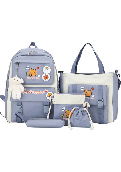 5 Parça/set Büyük Kapasiteli Öğrenci Sırt Çantası (Yurt Dışından)