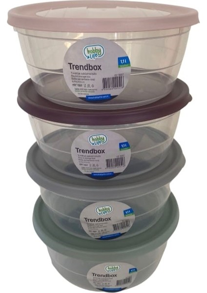 Saklama Kabı Yuvarlak 4 Lü 1,1 Lt