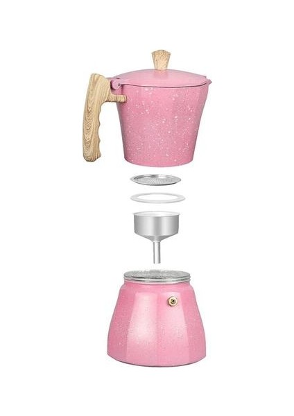 Latte Mocha Kahve Makinesi Italyan Moka Espresso Percolator Pot Stoetop Kahve Makinesi 300ML Pembe Sıcak | Kahve Tencereler (Yurt Dışından)