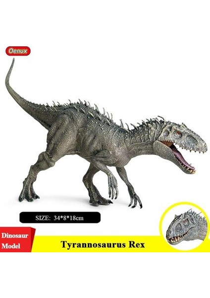 34 cm Jurassic Indominus Rex Aksiyon Figürleri Açık Ağız Savage Tyrannosaurus Dinossauro Dünya Hayvanlar Modeli Çocuk Oyuncak | Aksiyon Figürleri (Gri) (Yurt Dışından)