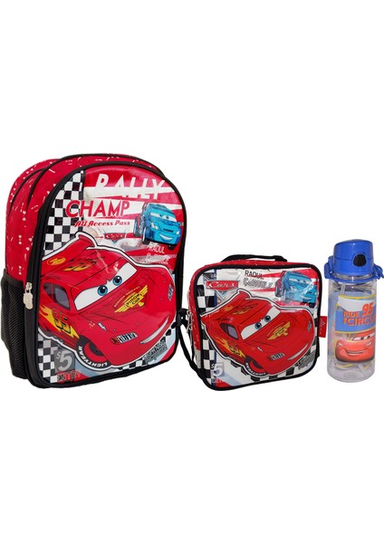 Cars Okul Çantası Kalemlik Matara 3'lü Set
