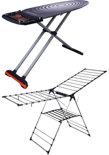MM122 Lifeboard Ütü Masası MM037 Gold Alüminyum Çamaşır Kurutmalık Set