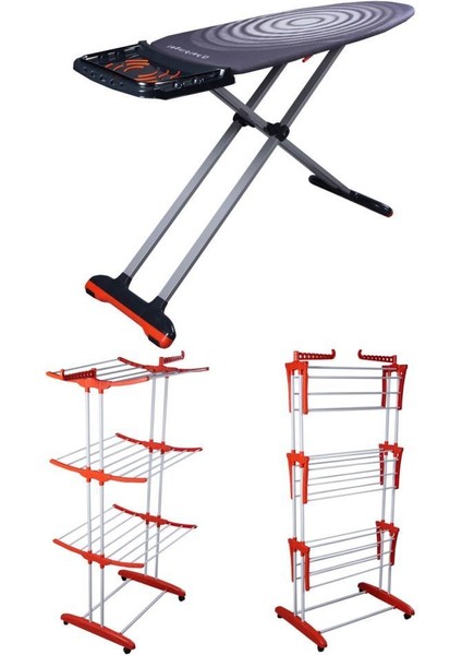 MM122 Lifeboard Ütü Masası MM020 Luna Katlı Çamaşır Kurutmalık Set