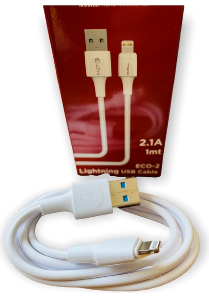 Apple iPhone Uyumlu 2.1 Amper 1 Metre 5 / 5s / Se / 6 / 6s / 7 / Plus / Ipod / Ipad Lightning USB Data ve Şarj Kablosu
