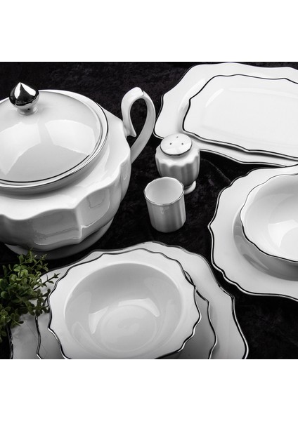 Silver Porselen 60 Parça Yemek Takımı 34001