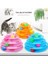 Komik Etkileşimli Kedi Oyuncaklar 4 Katmanlı Pikap Oyuncak Kedi Yakalama Top Oyun Oyuncakları 4 Seviyeli Kule Tracks Ball Cat Oyuncak (Pembe) 2