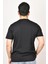 L65QAI01 Erkek Siyah Bisiklet Yaka T-Shirt 2