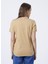 V Yaka Düz Deve Tüyü Kadın T-Shirt TEYO 4