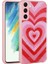 Samsung Galaxy S21 Fe Uyumlu Kılıf Simli Kalpli ve Çiçekli Desenli Parlak Tasarım Soft Kılıf 1