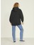 Yuvarlak Yaka Düz Siyah Kadın Sweatshirt 12200382 3