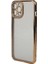 Casestreet Apple iPhone 12 Pro Max Kılıf Kamera Korumalı Taşlı Mina Silikon Gold 1