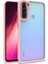 Xiaomi Redmi Note 8 Kılıf Flora Sert Silikon Arkası Cam Şeffaf Pembe 1