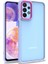 Samsung Galaxy A23 Kılıf Flora Sert Silikon Arkası Cam Şeffaf Mor 1