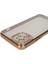 Apple iPhone 12 Kılıf Kamera Korumalı Taşlı Mina Silikon Bronz 2