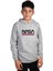 çocuk Gri Kapşonlu Sweatshirt Nasa Dijital Baskılı Iki Iplik Içi Şardonlu 1