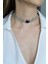 Gece Mavisi 18 Ayar Beyaz Altın Kaplama Gümüş Choker Gerdanlık 1